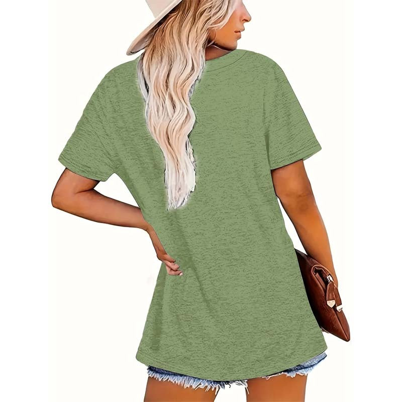 Women’S Casual Crew Neck Short Sleeve T-Shirt With Cactus Potted Plant Summer Essential Top