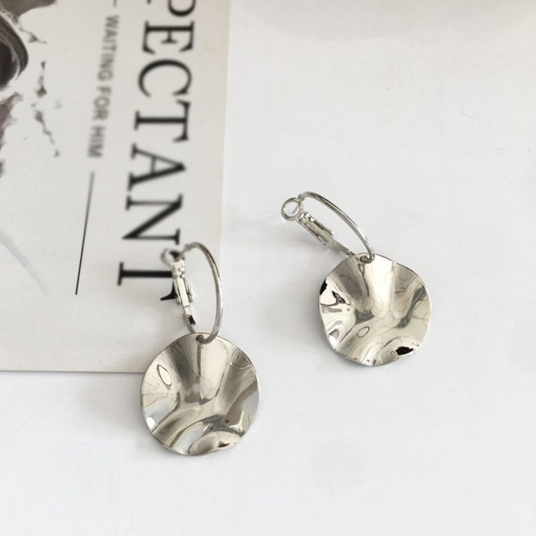 Silver Needle Irregular Geometry Generous Earrings Female